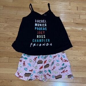 Friends Black and Pink female Pajama Set